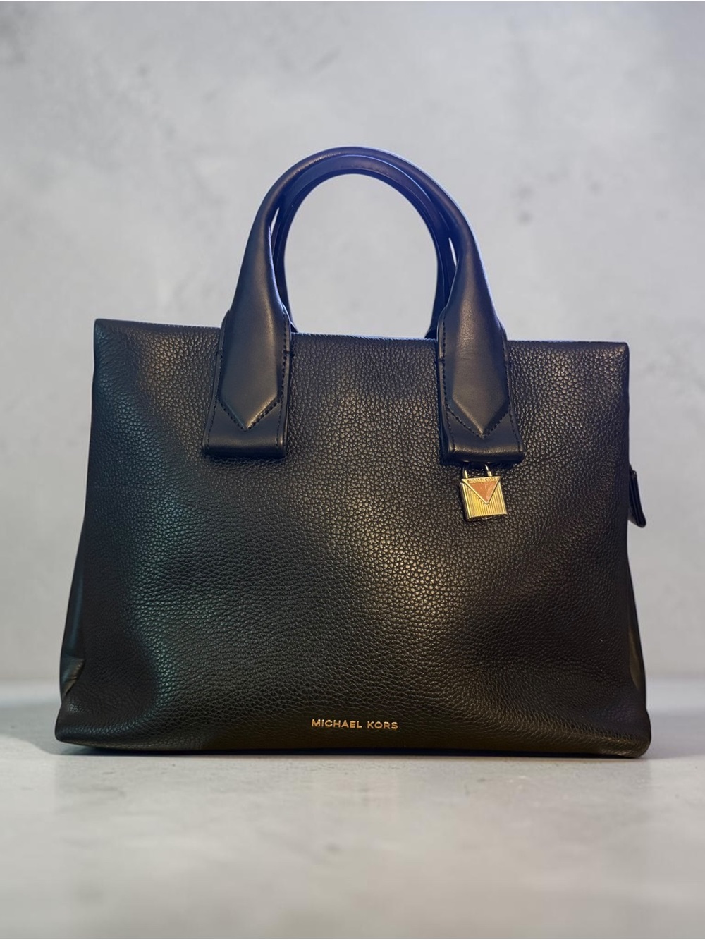 Michael Kors Rollins large pebbled leather satchel bag